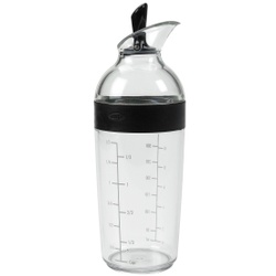 OXO Salatdressing-Shaker, schwarz, Luft- und wasserdichter Behälter zum Herstellen von Dressing, 1 Stück - 350 ml