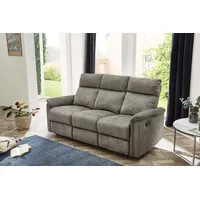3-Sitzer JOCKENHÖFER GRUPPE "Amrum", grau (hellgrau), B:180cm H:100cm T:90cm, Sofas, Liegefunktion durch halbautomatische Reclinerfunktion, TFK-Polsterung
