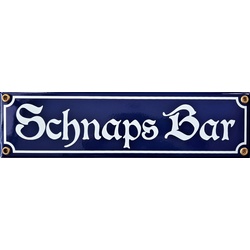 Elina Email Schilder Hinweisschild "Schnaps Bar", (Emaille/Email)