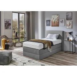 Westfalia Schlafkomfort Boxspringbett, grau, B:115cm L:205cm, Strukturstoff (77% Polyester und 23% Viskose), WESTFALIA SCHLAFKOMFORT, Komplettbetten, Boxspringbett, wahlweise mit Kaltschaum-Topper