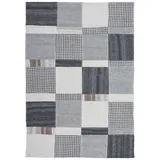 Qiyano Teppich Flachflorteppich Julieta 100 Grau 160 x 230 cm, Höhe: 100 mm beige|grau