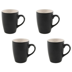 Neuetischkultur Tasse Tasse 4er Set Black Matt, Keramik, Kaffeetasse Teetasse schwarz