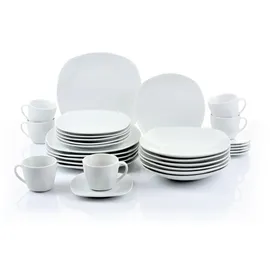 Retsch Fino Kombiservice 30-tlg. eckig uni weiß