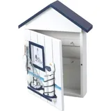 Ahlsen - Schlüsselkasten Im Mediterranen Stil Aus Holz Im Nautischen Stil, Zur Wandmontage, Aufbewahrungsbox Aus Holz, Schrank Für Schlüssel