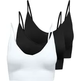 Only ONLVICKY RIB S-L V-NECK 3-PACK TOP NOOS Bustier Weiß S