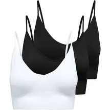 Only ONLVICKY RIB S-L V-NECK 3-PACK TOP NOOS Bustier Weiß S