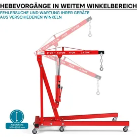 Wiltec Motorheber Stahl 2000 kg klappbar