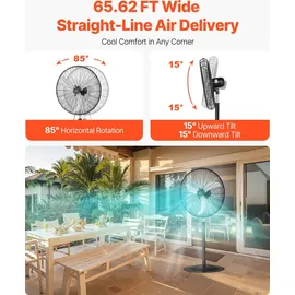 Vevor 81 cm Standventilator Schwarz