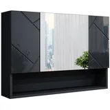 Vicco Badspiegelschrank Irma Anthrazit Hochglanz 80 x 55 cm