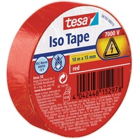 Tesa Iso Tape Isolierband rot 15mm/10m, 1 Stück (56192-13)