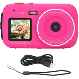 Digitalkamera für Kinder, 72 MP, 16-facher Zoom, Anti-Shake-Automatik, Kompakte Tragbare Kamera für Jungen, Mädchen, Kinder (6 Farben) (Rosenrot)