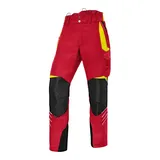 Forst- und Schnittschutzhose "FOREST" - XL (89 lang) - rot/warngelb