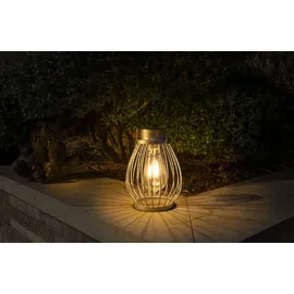 NÄVE Solarleuchte silber 30,5 cm inkl. Schiebeschalter warmweiß