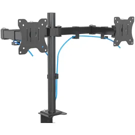 Svita MOKPO Monitorhalterung 2 Monitore 15-27 Zoll Tisch Höhenverstellbar mit Neigung VESA 75/100 Schwarz