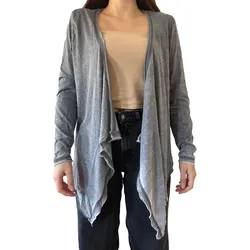 ROCKUPY Damen Baumwoll-Cardigan stylischer Cardigan Langarm Shirt 317071 Grau - XS