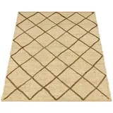 KADIMA DESIGN Teppich Rauten wendbar 100% Jute schmutzabweisend Jute Teppich, Rechteckig, Höhe: 13 mm, Florhöhe: 9 mm, 100% Jute, Rechteckig, 160x230cm, Creme beige Rechteckig | 160 cm x 230 cm x 13 mm