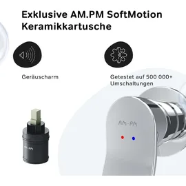AM.PM Einhebel-Waschtischarmatur Wandmontage Badarmatur Unterputz Wandarmatur aus Messing Waschtischarmatur Waschbeckenarmatur Wasserhahn Bad Armatur Duscharmatur Ei...