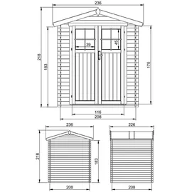 TIMBELA Gartenhaus 2,36 x 2,26 m Beige
