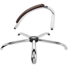 TPFLiving bequemer XXL Bürostuhl Chefsessel XXL belastbar bis 210 kg, braun | Wippfunktion + Fixierfunktion | stabile Castor Rollen - Braun