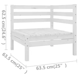 vidaXL Garten-Lounge-Set 4-tlg. weiß Kiefer