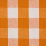 Homescapes Dekostoff Baumwolle kariert Orange/Weiß 150 cm