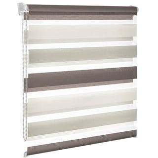 Doppelrollo, Doppel-Rollo, Duolight-Rollo, 3-farbig, Farbe weiss-beige-bronze, blickdicht und transparent,  nach Maß gefertigt oder in Standardgroeßen