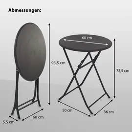 Trutzholm Balkontisch Gartentisch grau Holzoptik 60 cm