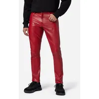 RICANO Lederhose No. 3 TR – Slim Fit Lederhose aus Lamm Leder im 5-Pocket-Stil rot 32