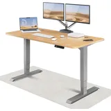 Desktronic HomePro Höhenverstellbarer Schreibtisch Grau - Eiche 160x80cm - Grau/Braun