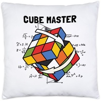 Hey!Print Cube Master Zauberwürfel Kissen inkl. Füllung Rubik Cube Magic Würfel Retro Rubi Vintage Nerd