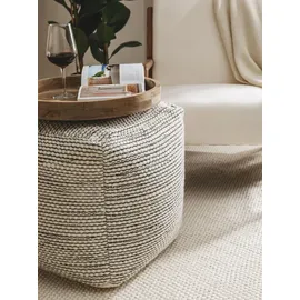 benuta pure Pouf 45 x 45 x 45 cm Beige