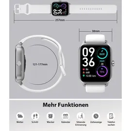 Gydom Smartwatch Damen mit Telefonfunktion 1.8" Alexa Eingebaut Fitnessuhr 100+ Sportmodi, Herzfrequenz SpO2 Stress EIN-klick Messen, Schlafmonitor - Weiß