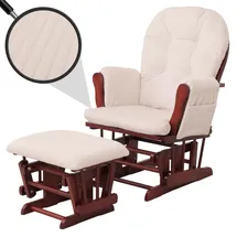 MCW Relaxsessel MCW-C76 Cord 320 g/m2 80 x 100 x 80 cm Creme mit Hocker