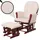 MCW Relaxsessel MCW-C76 Cord 320 g/m2 80 x 100 x 80 cm Creme mit Hocker