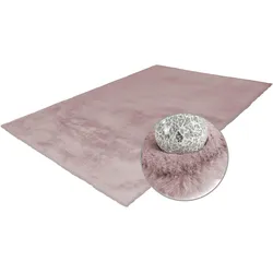 Fellteppich »Rabbit 100«, rechteckig, 45 mm Höhe, Kunstfell, Kaninchenfell-Haptik, supersoft, Hochflorteppich, 14670141-4 rosa 45 mm