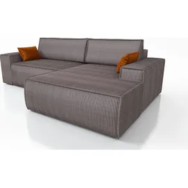 mebloland Ecksofa TOR mit Schlaffunktion. Farbe: Ash. - Grau