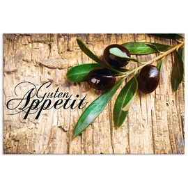 Artland Küchenrückwand »Oliven Guten Appetit«, (1 tlg.), Alu Spritzschutz mit Klebeband, einfache Montage, braun