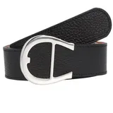 Aigner Logo Gürtel Leder 85 cm schwarz