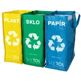 Sixtol Taschen für Mülltrennung SORT EASY 3 SLIM, 18x30x40 cm, 3 x 22 l, 3 Stk