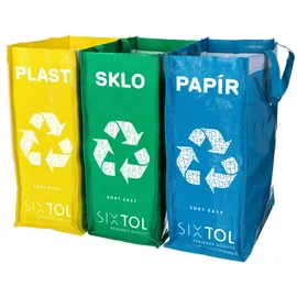 Sixtol Taschen für Mülltrennung SORT EASY 3 SLIM, 18x30x40 cm, 3 x 22 l, 3 Stk