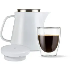 Tchibo Kaffeebereiter, Edelstahl-Permanentfilter, Keramik, Weiß