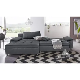 Home Affaire Ecksofa HOME AFFAIRE "Labene L-Form", grau (dunkelgrau), B:290cm H:82cm T:90cm, Struktur fein (95% Polyester, 5% Polyamid);Luxus-Microfaser ALTARA NUBUCK (100% Polyester);Kunstleder SOFTLUX / Struktur (100% Polyester);Struktur (100% Polyester);Flachgewebe 