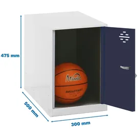 simonlocker montadas SimonRack Metallschrank mini zerlegt WEISS/ANTHRACITE 475x300x500 mm (Höhe x Länge x Breite)