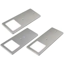 Kalb Material Für Möbel kalb LED Unterbauleuchten silber 5W- sehr flache Küchenleuchte Touch-Dimmfunktion Einbaustrahler Einbauspot, Auswahl:3er Set warmweiss