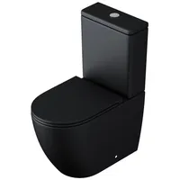 doporro Stand-WC mit WC-Sitz Schwarz matt