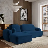 Masseno Ecksofa MODENZA K L-S mit Schlaffunktion L-Form, Sofa mit Bettkasten, Wohnzimmersofa, Couch, Soffa, Bettsofa, Couchgarnitur- Blau, KRONOS 09 - Blau