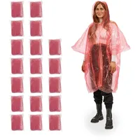 Relaxdays Regenponcho Unisex Rot 98 cm