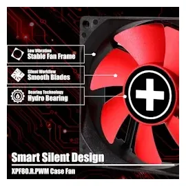 Xilence XPF80.R.PWM 80mm PWM Gehäuselüfter, 4PIN, rot/schwarz