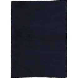 Hochflor-Teppich CARPETFINE "Silky", blau, B:140cm H:20mm L:200cm, Mikropolyester, Teppiche, Shaggy, Langflor, uni, besonders weich, handarbeit