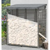 Deltagartenh Kaminholzregal Flammo S mit Rückwand KI grau 188x69x183cm